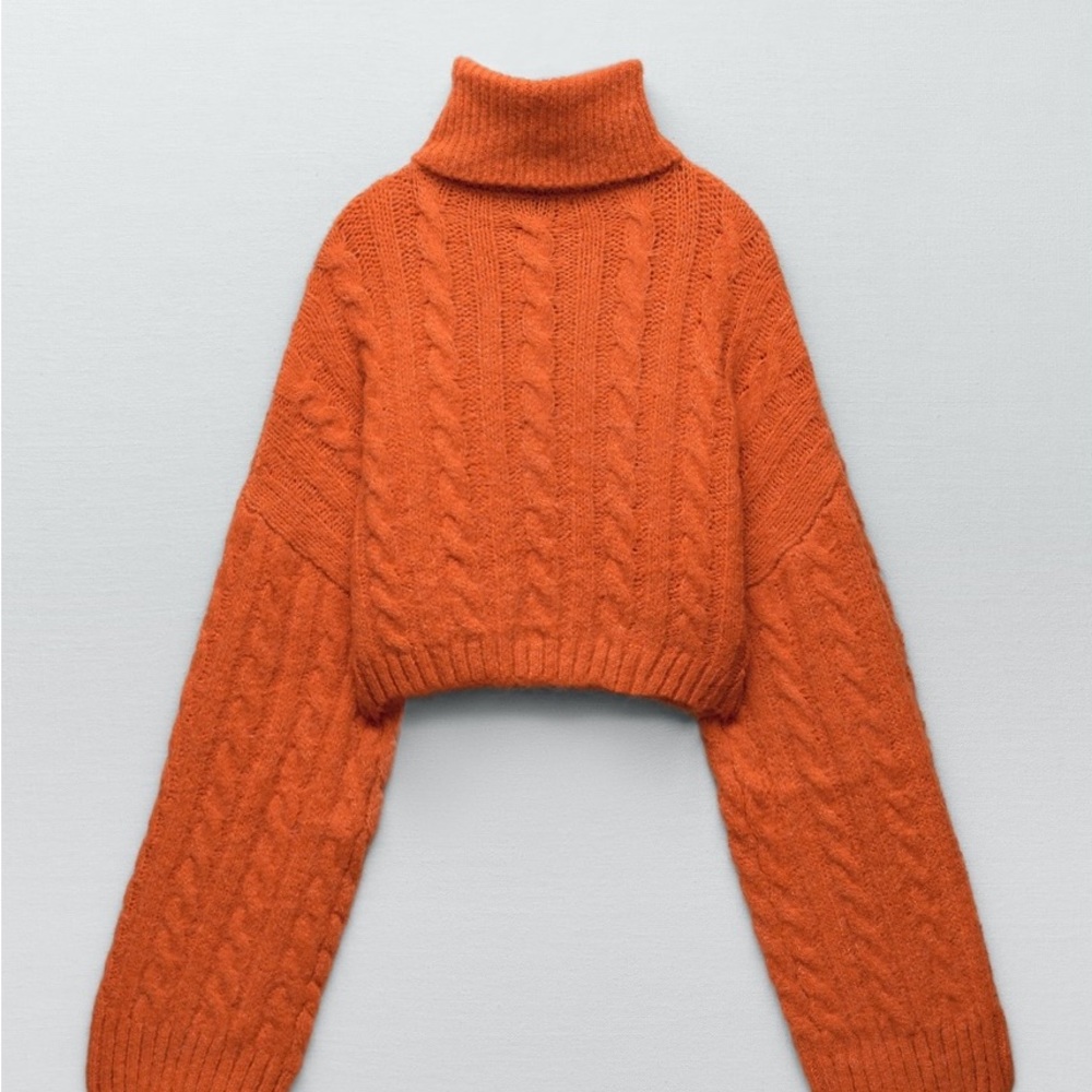 Zara Cropped Turtleneck Sweater